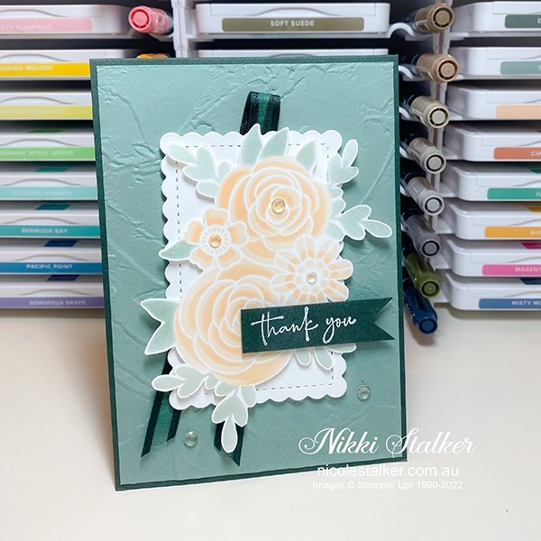 Decorative Masks 1 Thank You card using the Decorative Layers Masks - Flowers & Butterflies