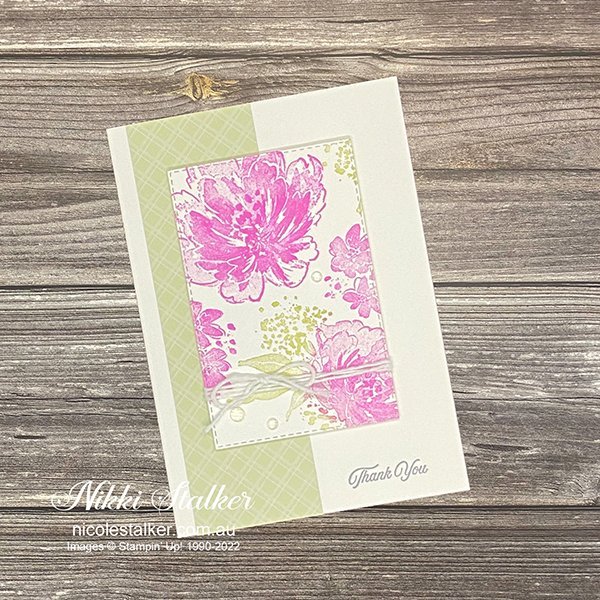 Thank You card using Flowing Flowers stamp set.