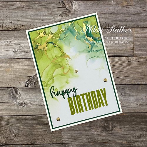 Birthday card using Expressions of Ink DSP and Biggest Wish stamp set