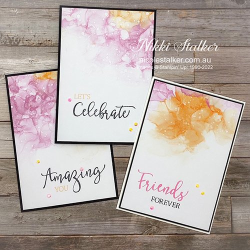 Trio of cards using Expressions of Ink DSP