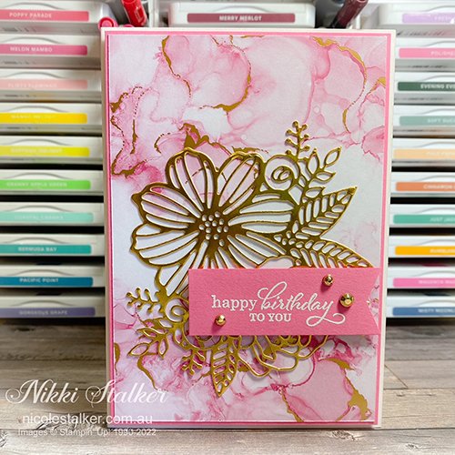 Birthday card using Expressions of ink dsp and artistic dies