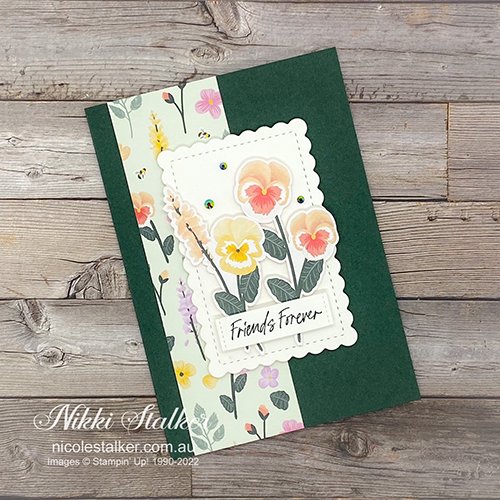 Pansy Friends Forever front Friends Forever greeting card using Pansy Petals dsp
