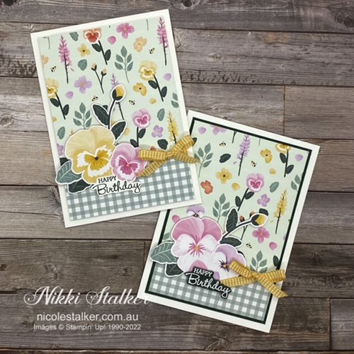 Birthday cards using Pansy Petals DSP