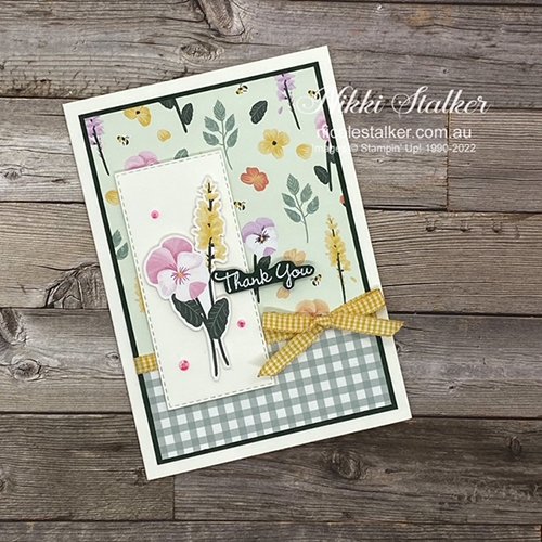 Set 6b Thank You card using Pansy Petals dsp