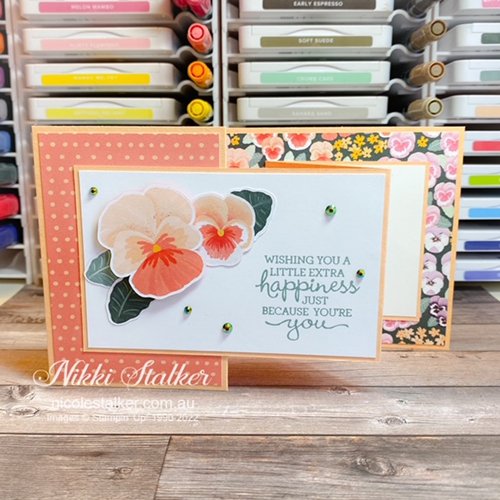 Z Fold 1 Double Z Fold card using Pansy Petals dsp