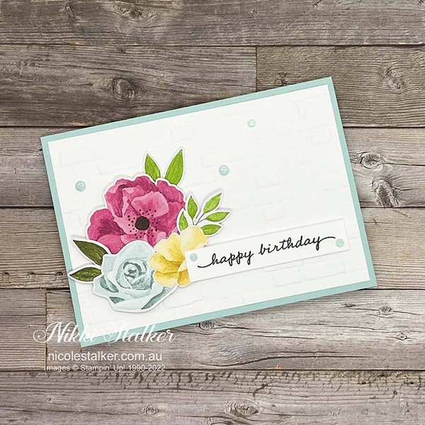 Floral Birthday Card using Blog Hop sketch