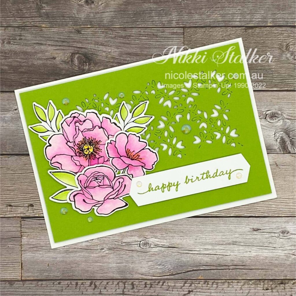 Watercolour Birthday card using Happiness Abounds