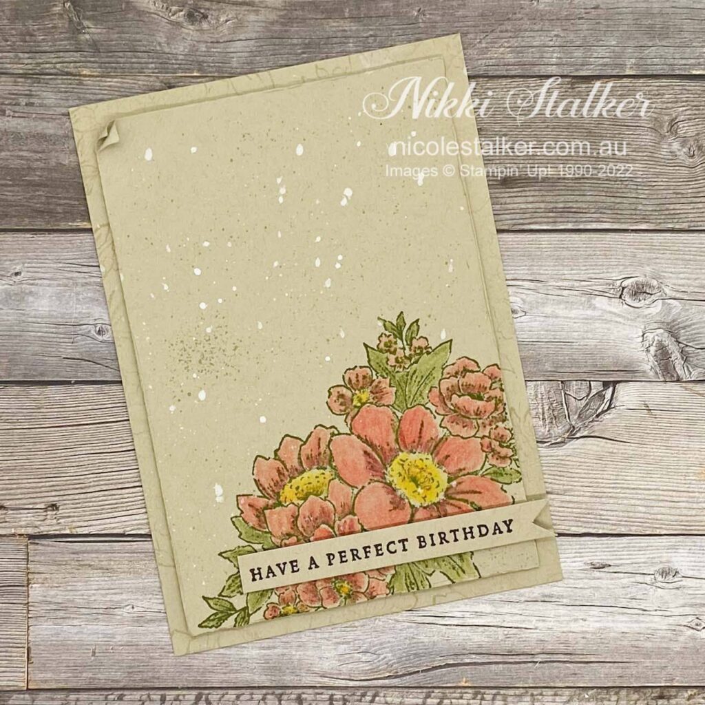 Birthday card coloured using Watercolour Pencils