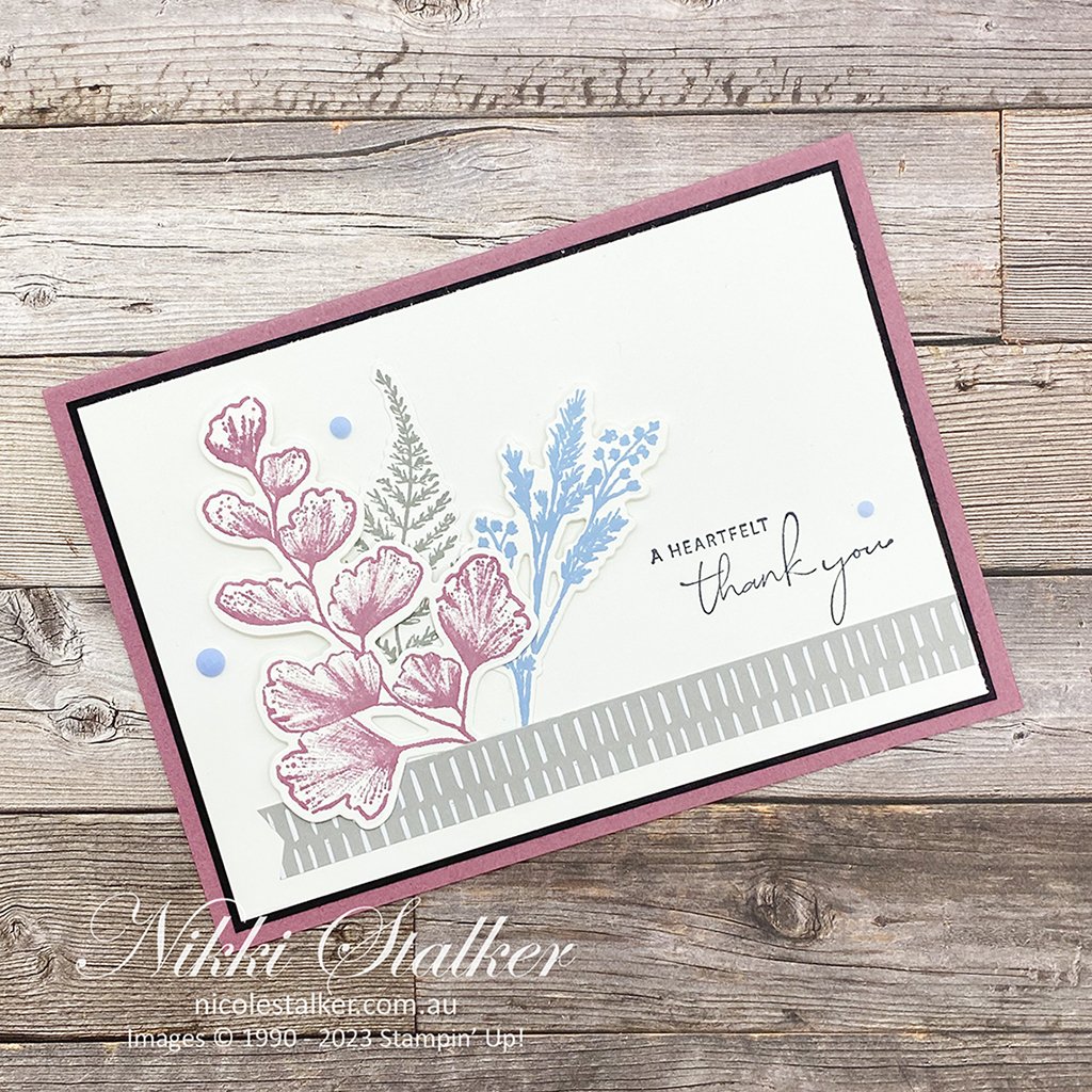 Nature's Prints Thank you card for Blog Hop #58